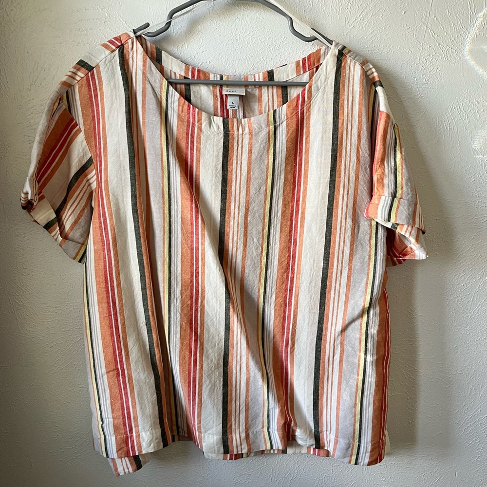 A New Day Cute Summer Linen Striped Top
